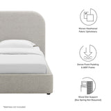 Keynote Upholstered Fabric Curved Platform Bed