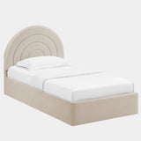 Solana Arched Performance Velvet Platform Bed