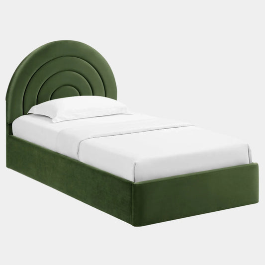 Solana Arched Performance Velvet Platform Bed