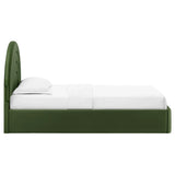 Solana Arched Performance Velvet Platform Bed