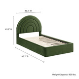 Solana Arched Performance Velvet Platform Bed