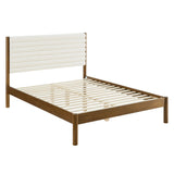 Olea Channel Tufted Boucle Solid Wood Platform Bed
