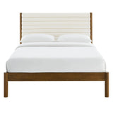 Olea Channel Tufted Boucle Solid Wood Platform Bed
