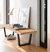 Slatted Wood Bench
