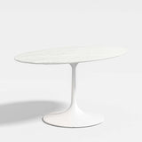 Oval Marble White Small Dining Table