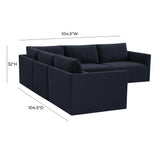 Willow 5-Piece Performance Velvet Modular L Sectional