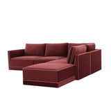 Willow 5-Piece Performance Velvet Modular Right Facing Sectional