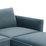 Willow 5-Piece Performance Velvet Modular Right Facing Sectional