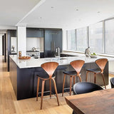 Norman Leather/Wood Counter  Stool