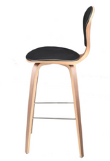 Norman Leather/Wood Counter  Stool