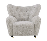 Flemming Lassen The Tired Man Lounge Chair & Footstool in Genuine Sheepskin