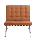 Criss-Cross Tufted Leather Chair