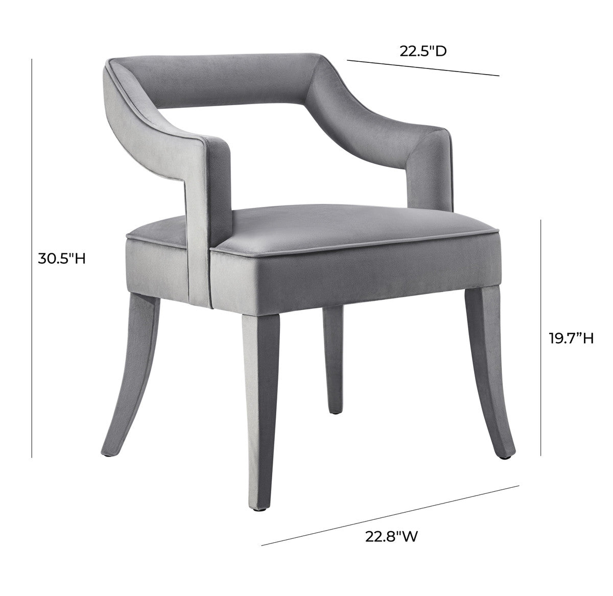 Tiffany Grey Velvet Chair