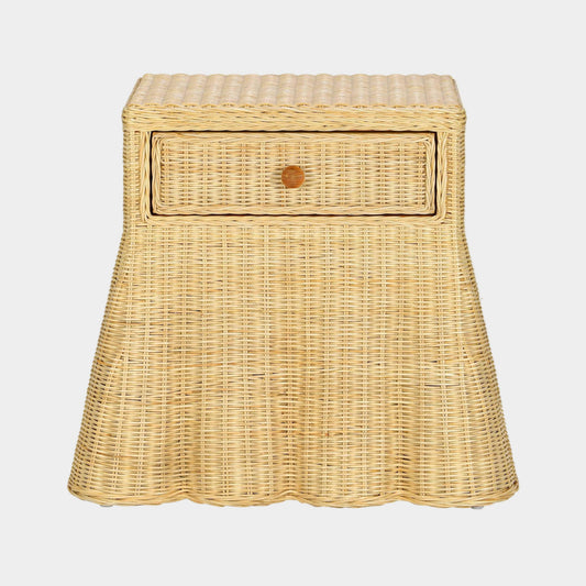 Pentra 25" Natural Rattan Nightstand With Drawer