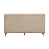 Carmen 63" Natural Ash and Cane 6-Drawer Dresser