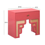Suzie 26" Rattan Nightstand With Drawer