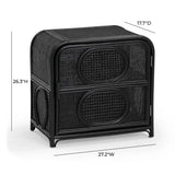 Tina 27" Rattan Nightstand With Storage