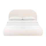 Bara Cream Textured Performance Velvet Bed
