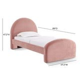 Moon Rose Upcycled Contract-Grade Chenille Twin Bed