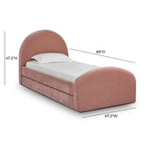 Moon Rose Upcycled Contract-Grade Chenille Twin Trundle Bed