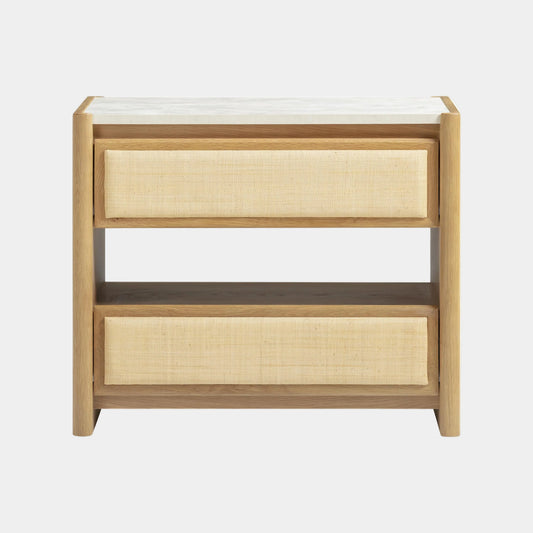 Paige 26" Natural Oak 2-Drawer Nightstand
