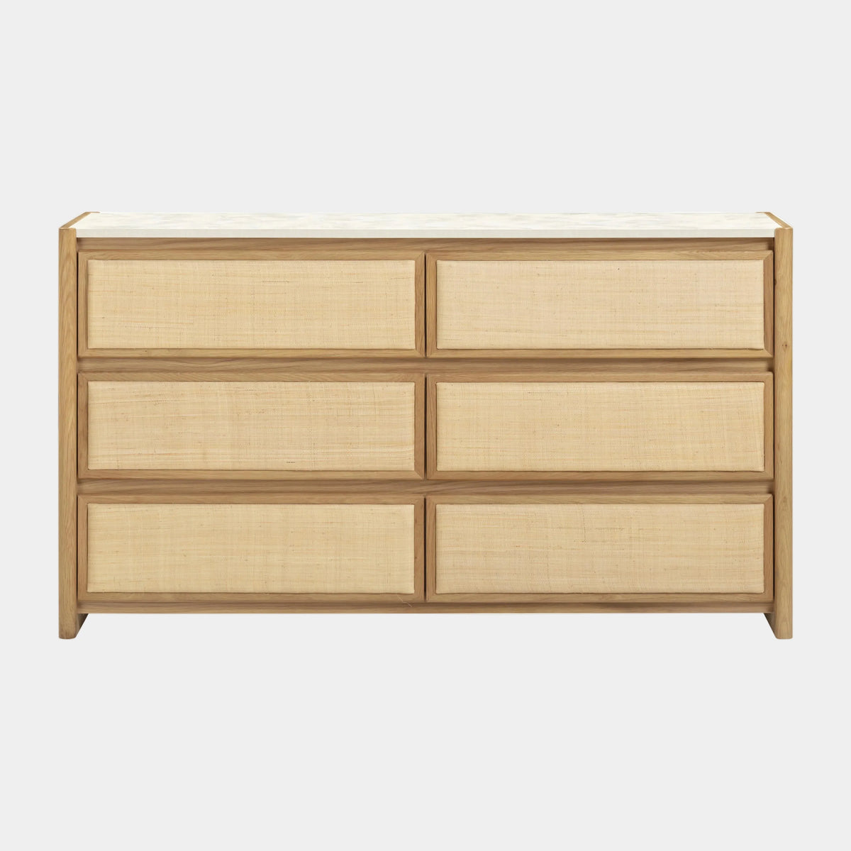 Paige 56" Natural Oak 6-Drawer Dresser