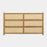 Paige 56" Natural Oak 6-Drawer Dresser