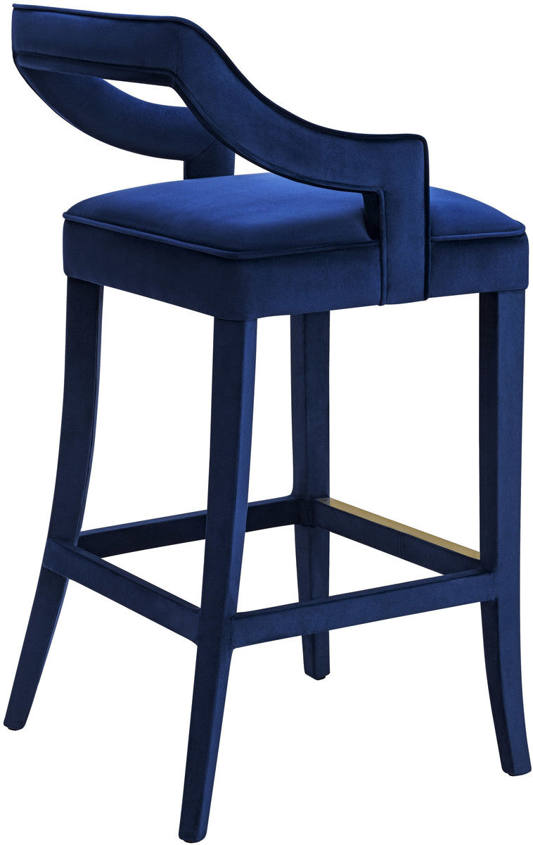 Tiffany Navy Velvet Bar Stool