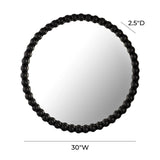 Baria 30" Wooden Round Wall Mirror
