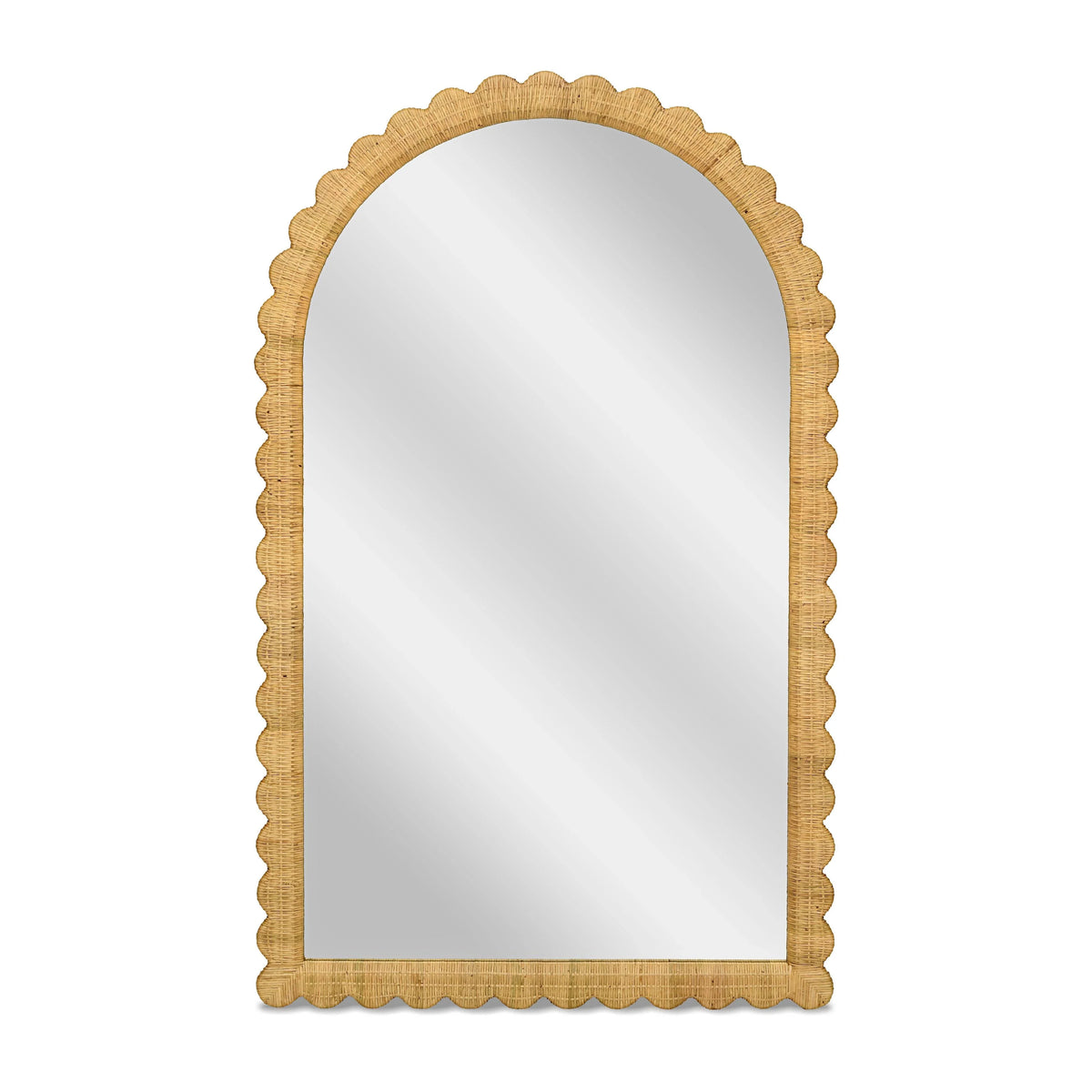 Bama 48" x 79" Jumbo Natural Rattan Arched Wall Mirror