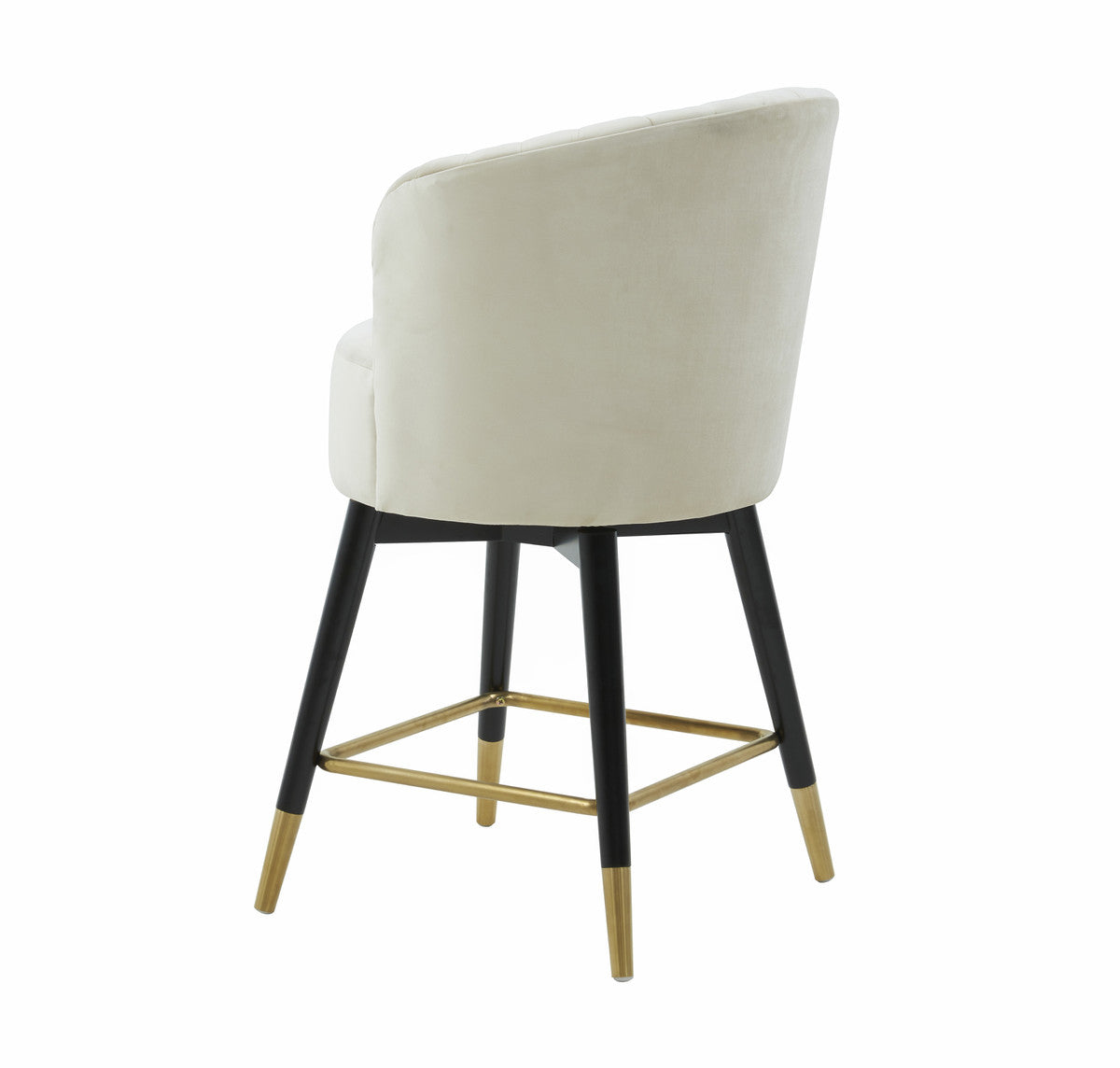 Liana Cream Velvet Swivel Stool