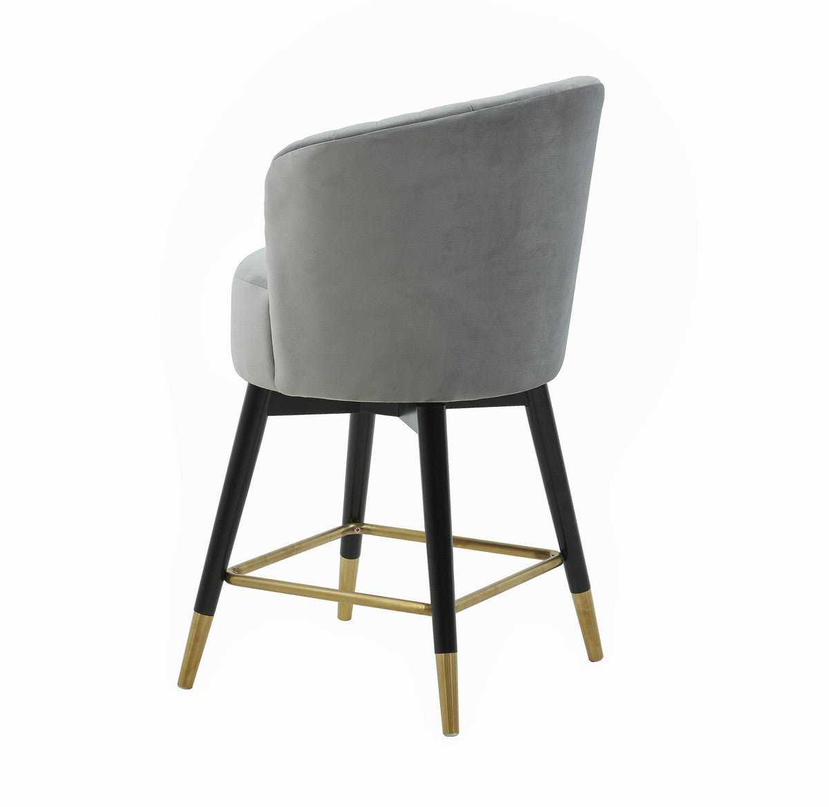 Liana Grey Velvet Swivel Stool