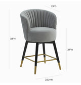 Liana Grey Velvet Swivel Stool