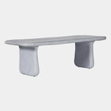 Athen 95" Grey Faux Stone Indoor / Outdoor Rectangular Dining Table