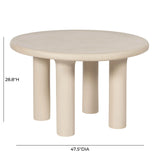 Barbara 47" Cream Textured Indoor / Outdoor Round Dining Table