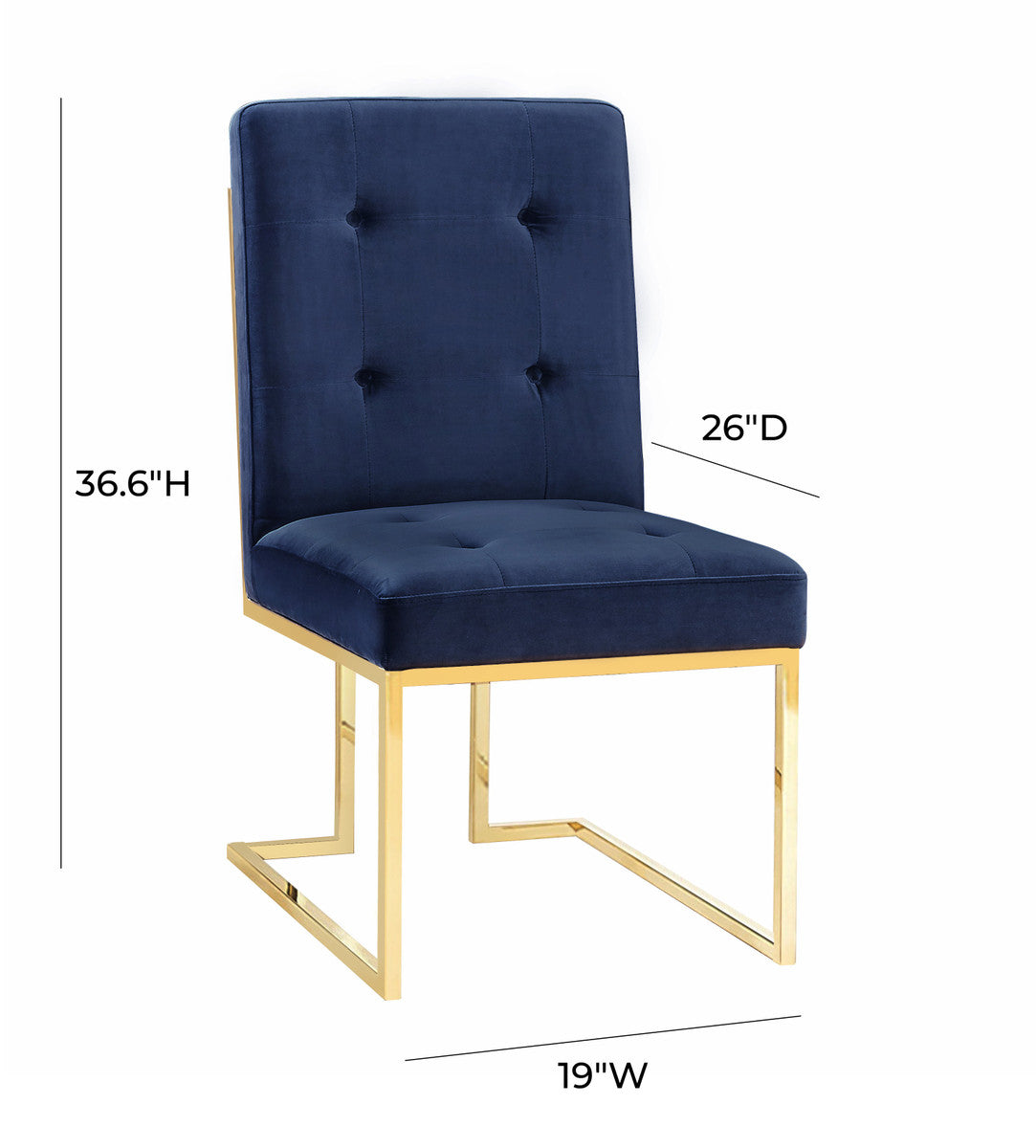 Akiko Navy Velvet Chair