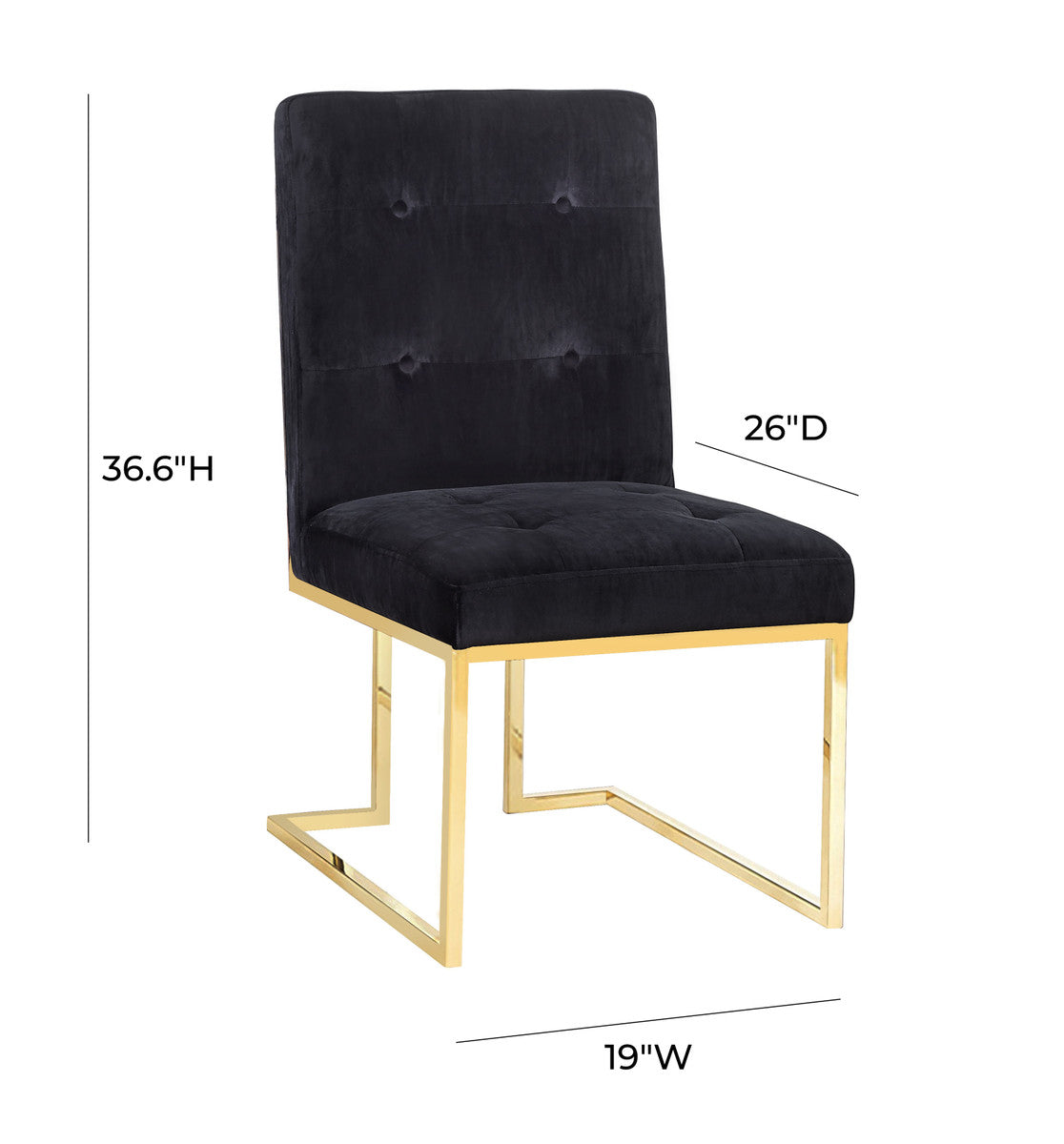 Akiko Black Velvet Chair