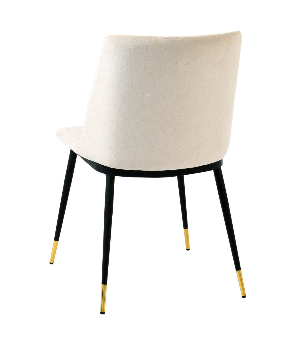 Evora Cream Velvet Chair - Gold