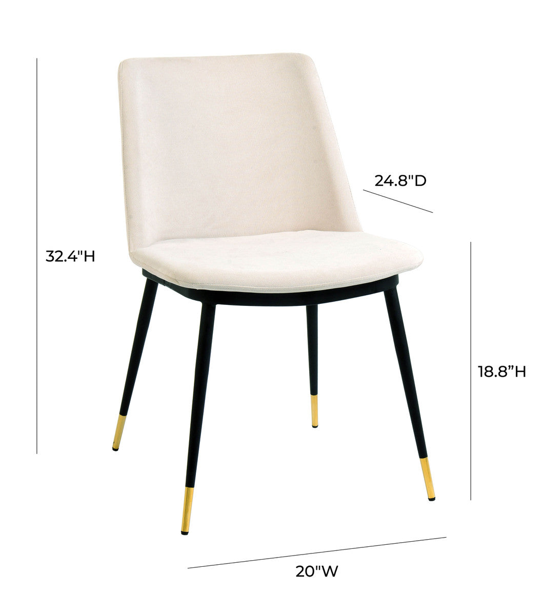 Evora Cream Velvet Chair - Gold