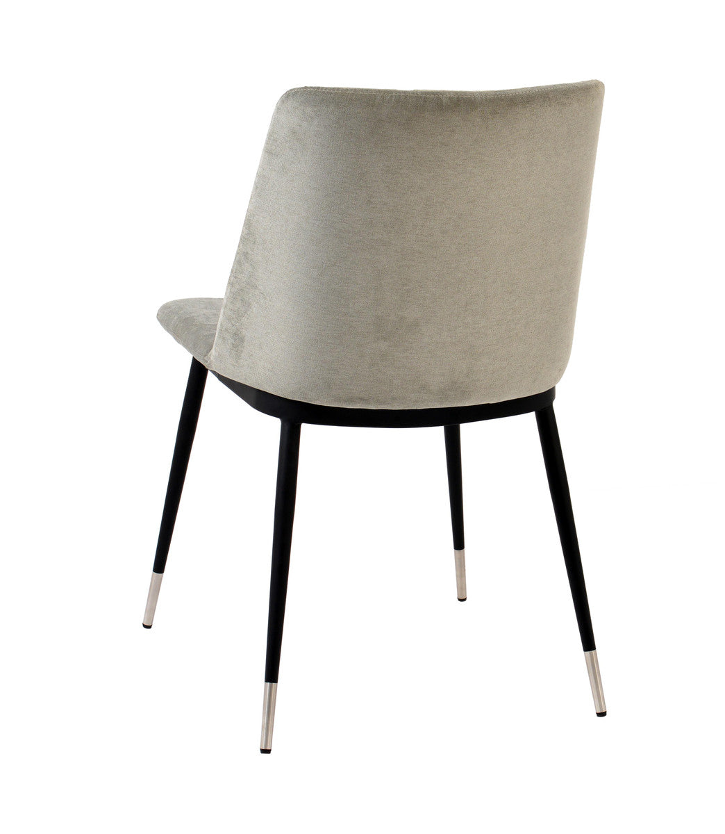 Evora Grey Velvet Chair - Silver Legs