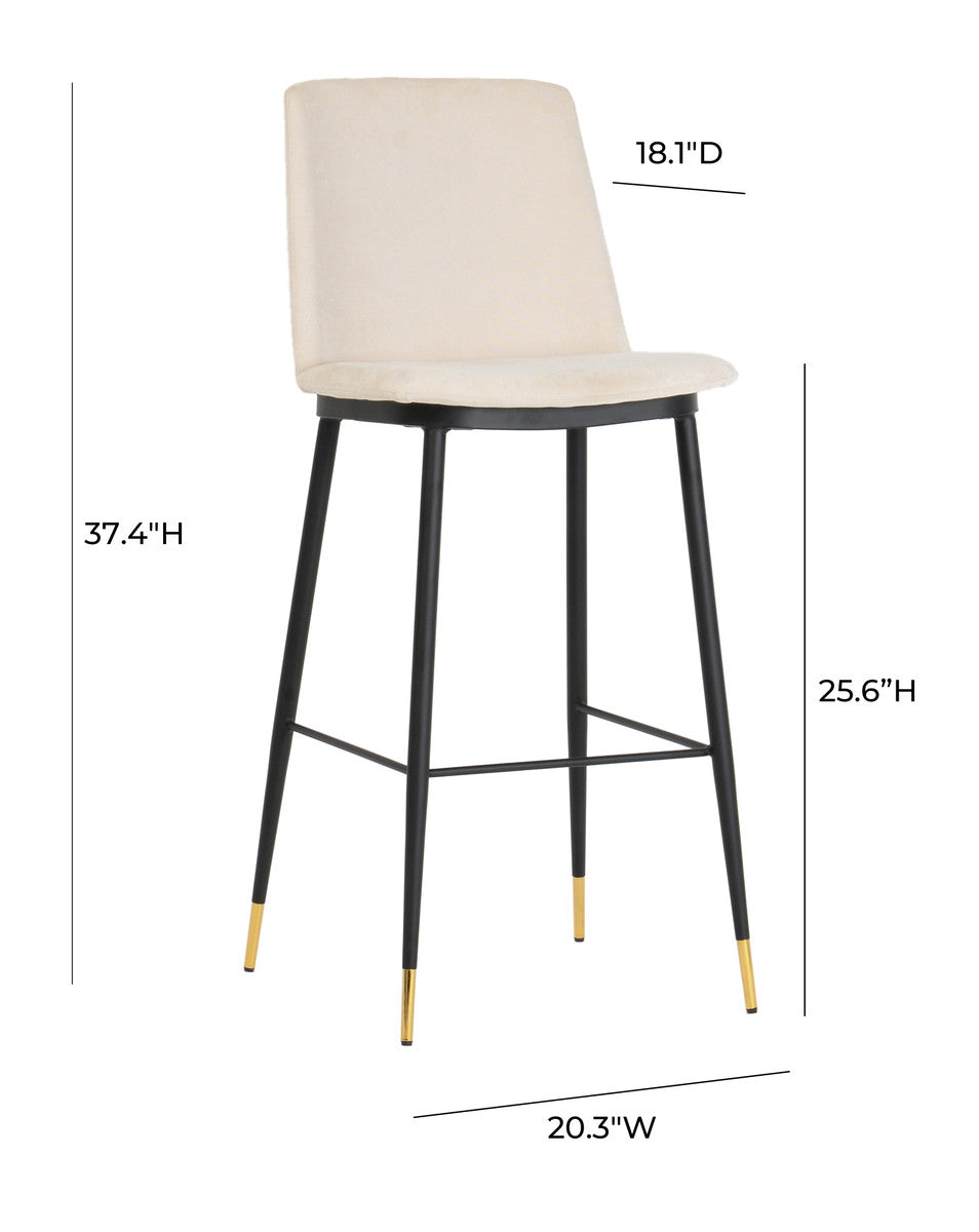 Evora Cream Velvet Counter Stool