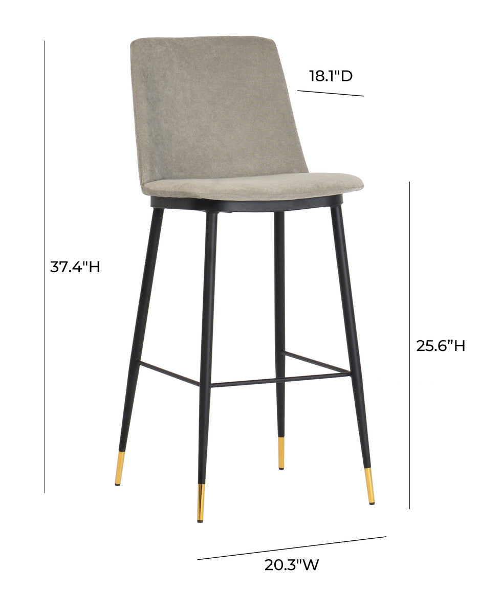 Evora Grey Velvet Counter Stool