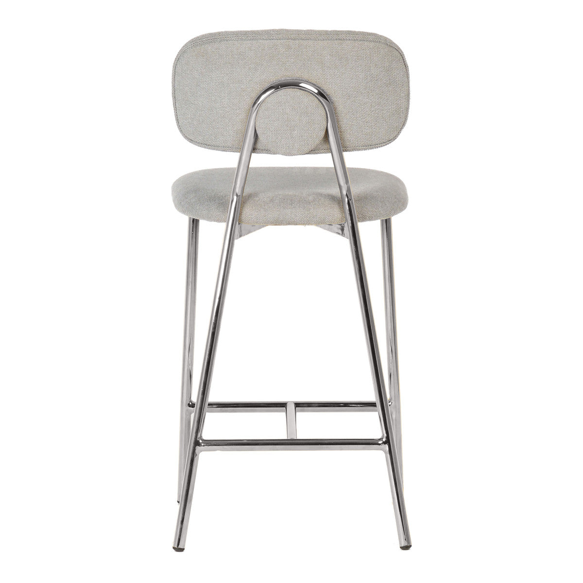 Ariana Grey Counter Stool - Silver Legs