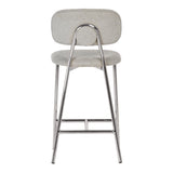 Ariana Grey Counter Stool - Silver Legs