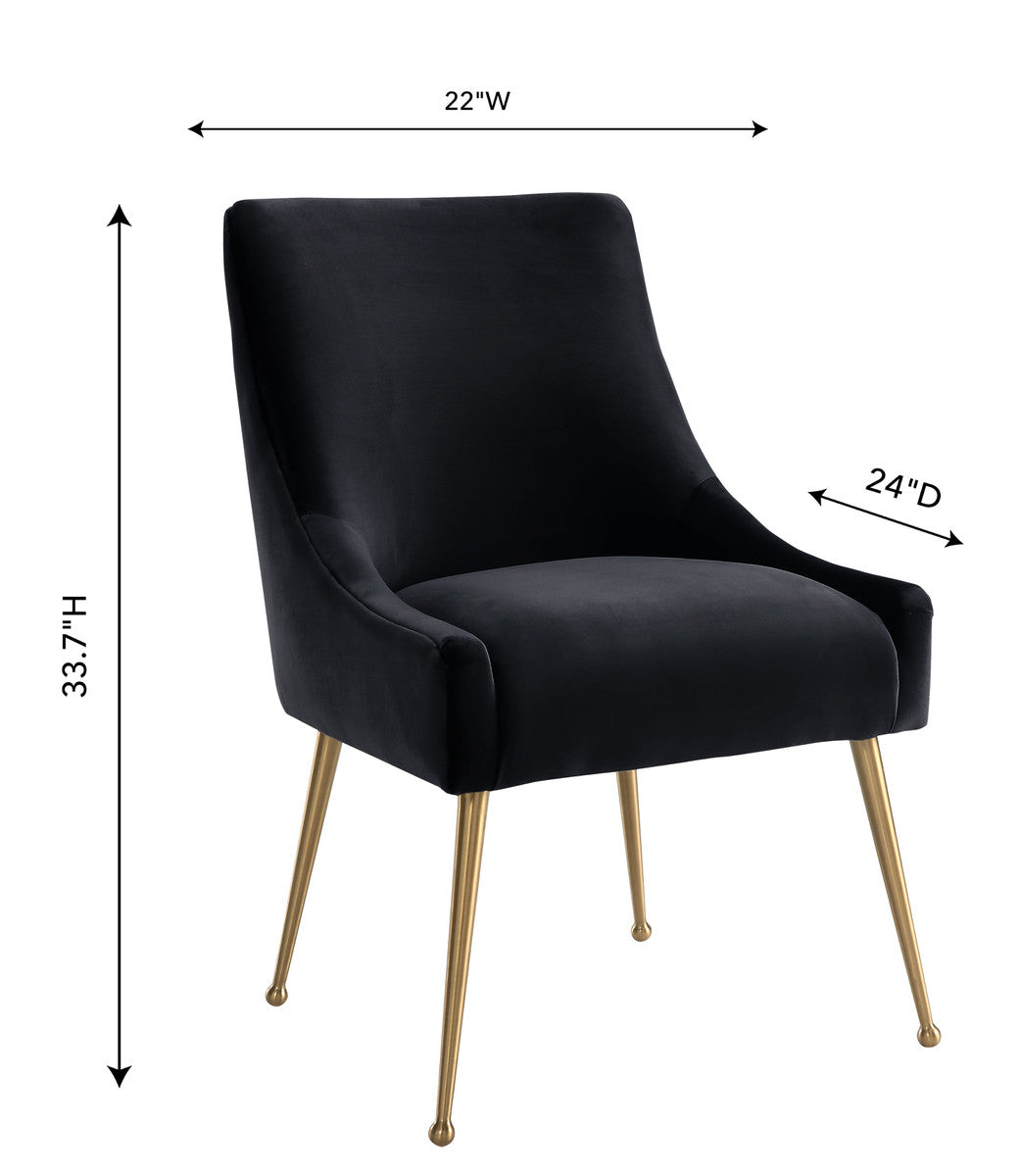 Beatrix Black Velvet Side Chair