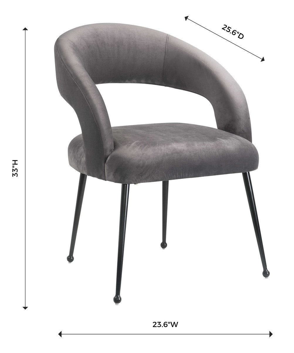 Rocco Grey Velvet Dining Chair