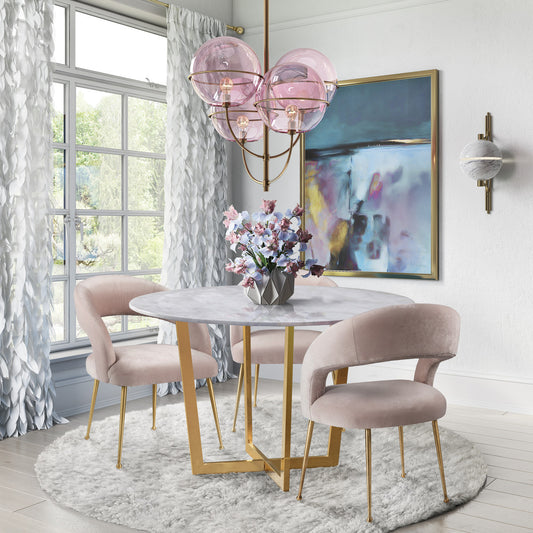 Rocco Blush Velvet Dining Chair