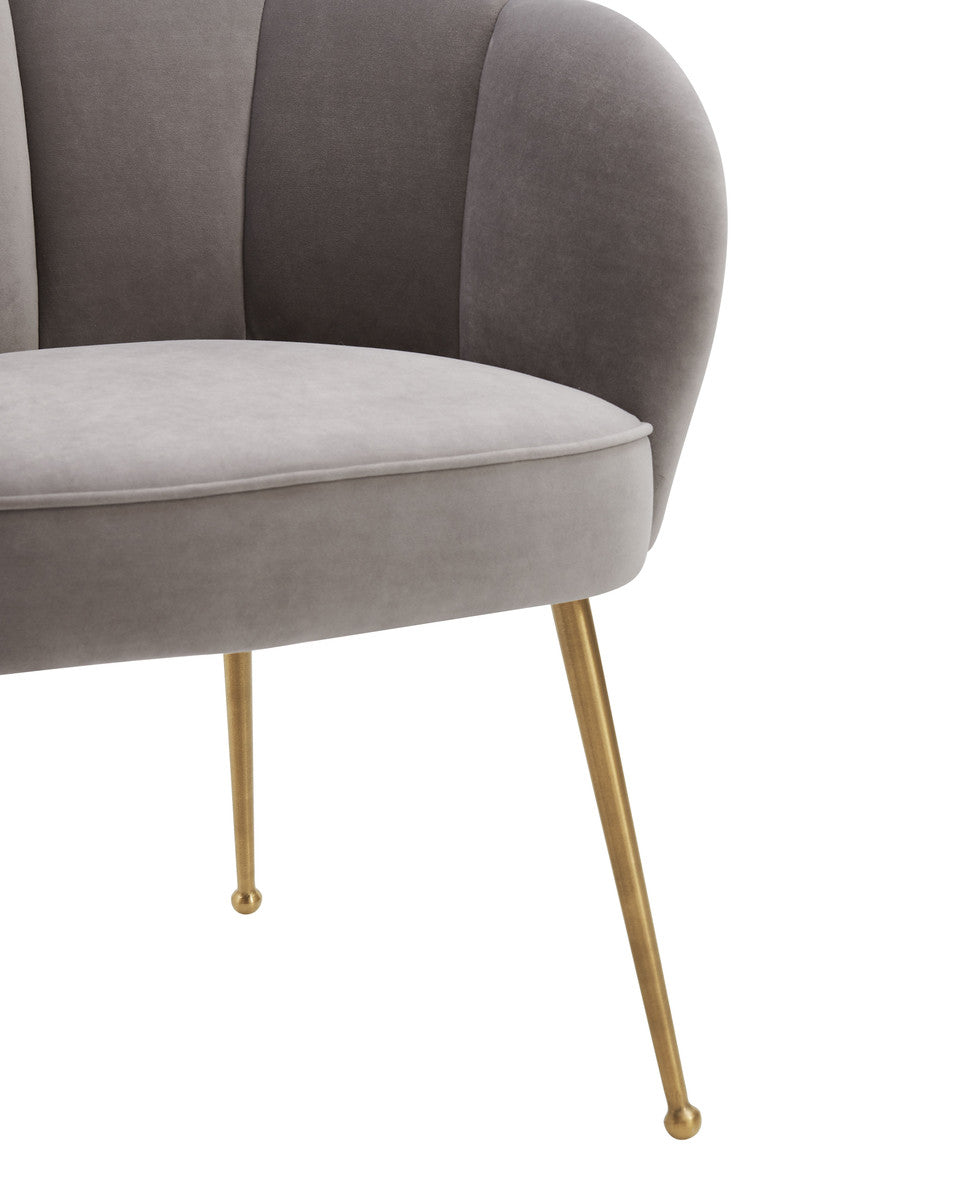 Peony Grey Velvet Dining Chair