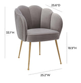 Peony Grey Velvet Dining Chair