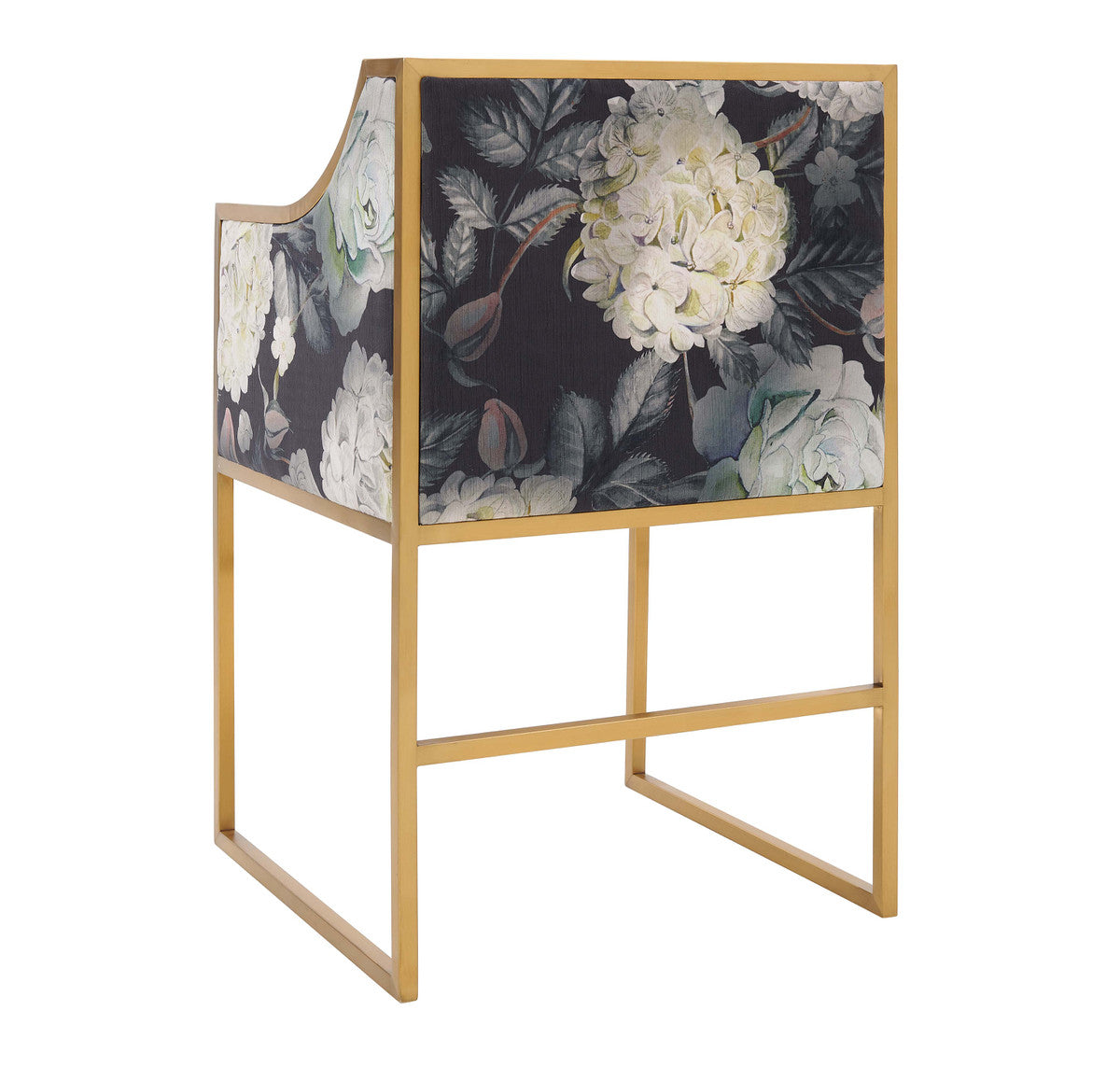 Atara Floral Velvet Gold Chair